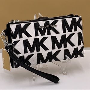 MICHAEL KORS LARGE DOUBLE ZIP WRISTLET WALLET